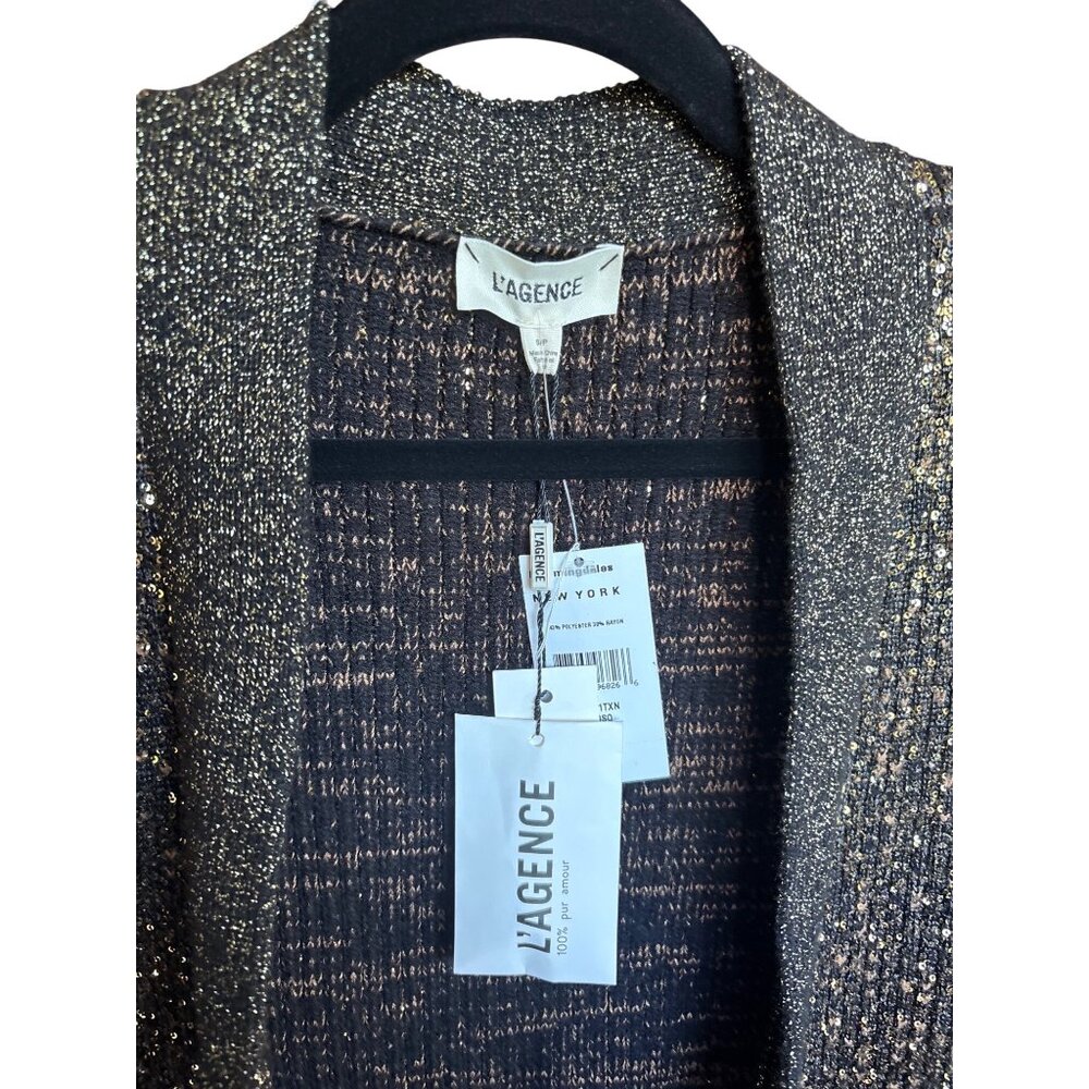 L’AGENCE Jinny Sequin Cardigan in Champagne Sequins – Size Small NWT - Picture 4 of 16